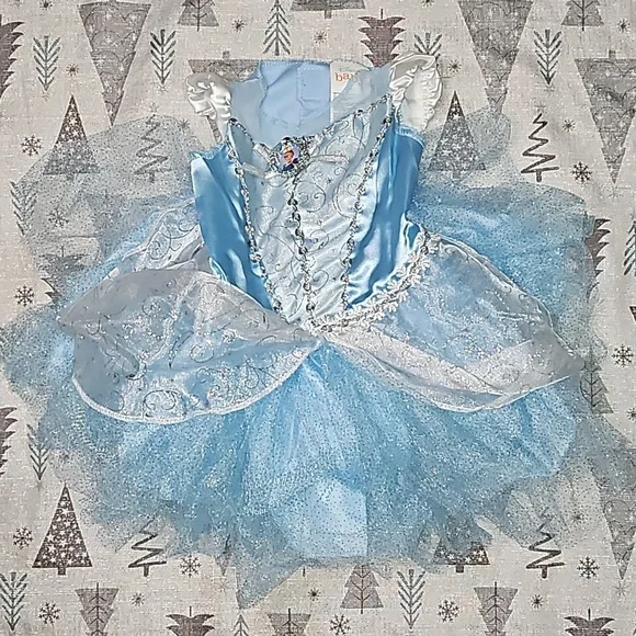 open lace back dress Posh Peanut Baby Girl's Disney Cinderella Tulle Bodysuit Dress in Blue, 18-24 Mo, Viscose from Bamboo main image 1